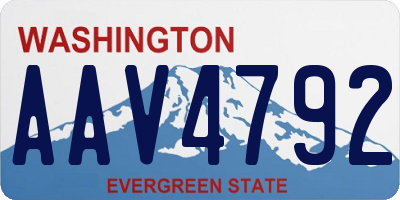 WA license plate AAV4792
