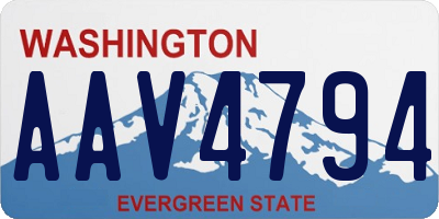 WA license plate AAV4794