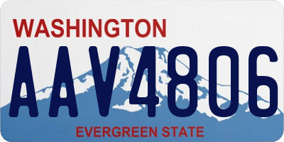WA license plate AAV4806