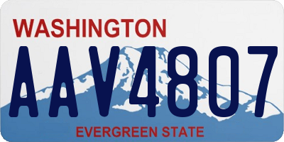 WA license plate AAV4807