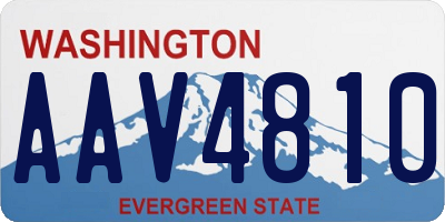 WA license plate AAV4810