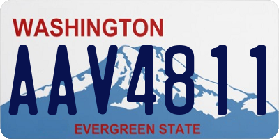 WA license plate AAV4811