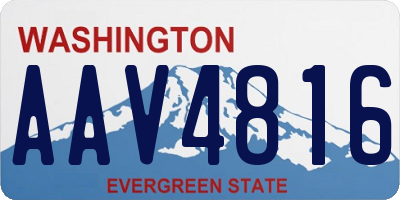 WA license plate AAV4816