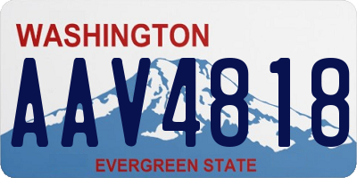 WA license plate AAV4818
