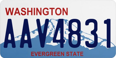 WA license plate AAV4831