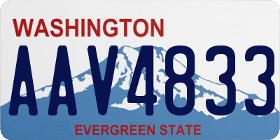 WA license plate AAV4833