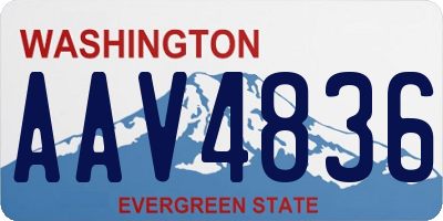 WA license plate AAV4836