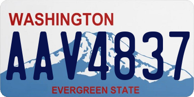 WA license plate AAV4837