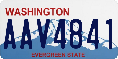 WA license plate AAV4841