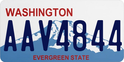 WA license plate AAV4844