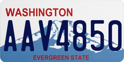 WA license plate AAV4850