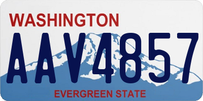 WA license plate AAV4857