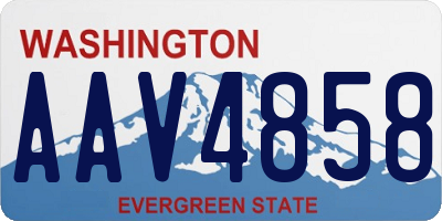 WA license plate AAV4858