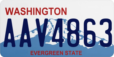 WA license plate AAV4863