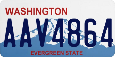 WA license plate AAV4864