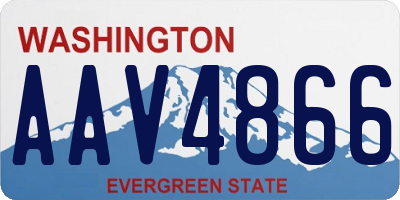 WA license plate AAV4866