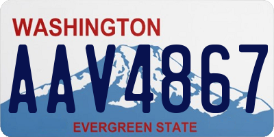 WA license plate AAV4867