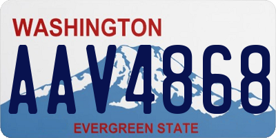 WA license plate AAV4868