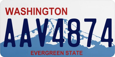 WA license plate AAV4874