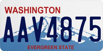 WA license plate AAV4875