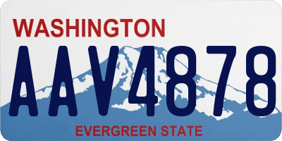 WA license plate AAV4878