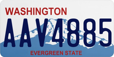 WA license plate AAV4885