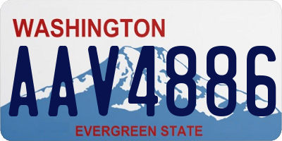 WA license plate AAV4886