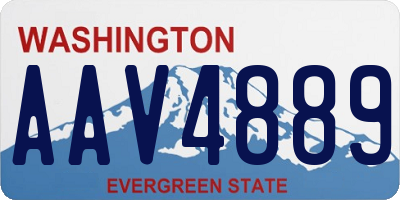 WA license plate AAV4889