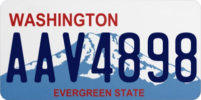 WA license plate AAV4898