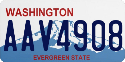 WA license plate AAV4908
