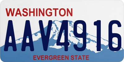 WA license plate AAV4916