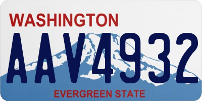 WA license plate AAV4932