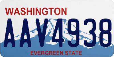 WA license plate AAV4938