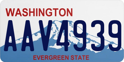 WA license plate AAV4939