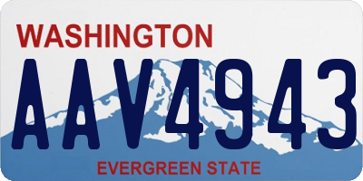 WA license plate AAV4943