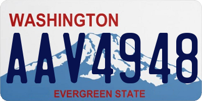 WA license plate AAV4948