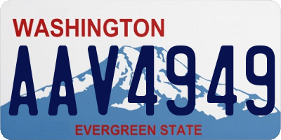 WA license plate AAV4949