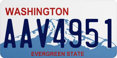WA license plate AAV4951