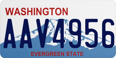 WA license plate AAV4956