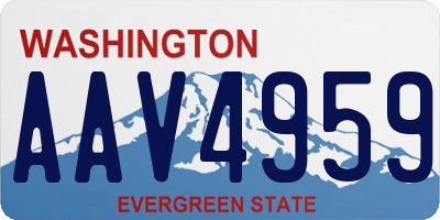 WA license plate AAV4959