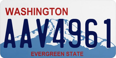 WA license plate AAV4961