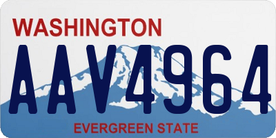 WA license plate AAV4964