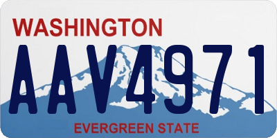 WA license plate AAV4971