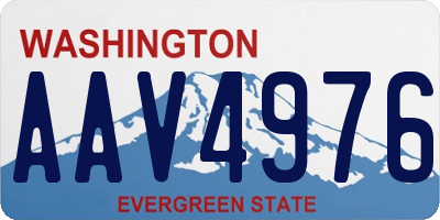 WA license plate AAV4976