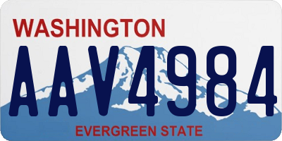 WA license plate AAV4984