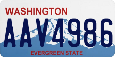 WA license plate AAV4986