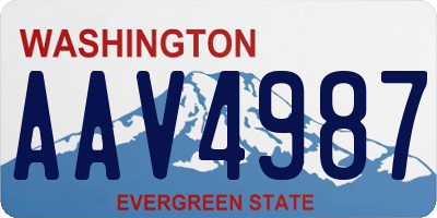WA license plate AAV4987