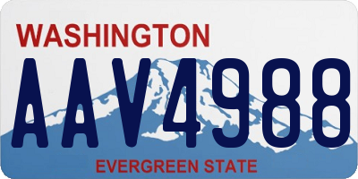 WA license plate AAV4988
