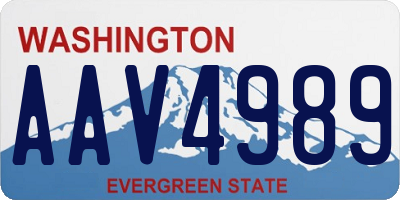 WA license plate AAV4989