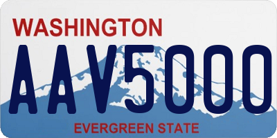 WA license plate AAV5000